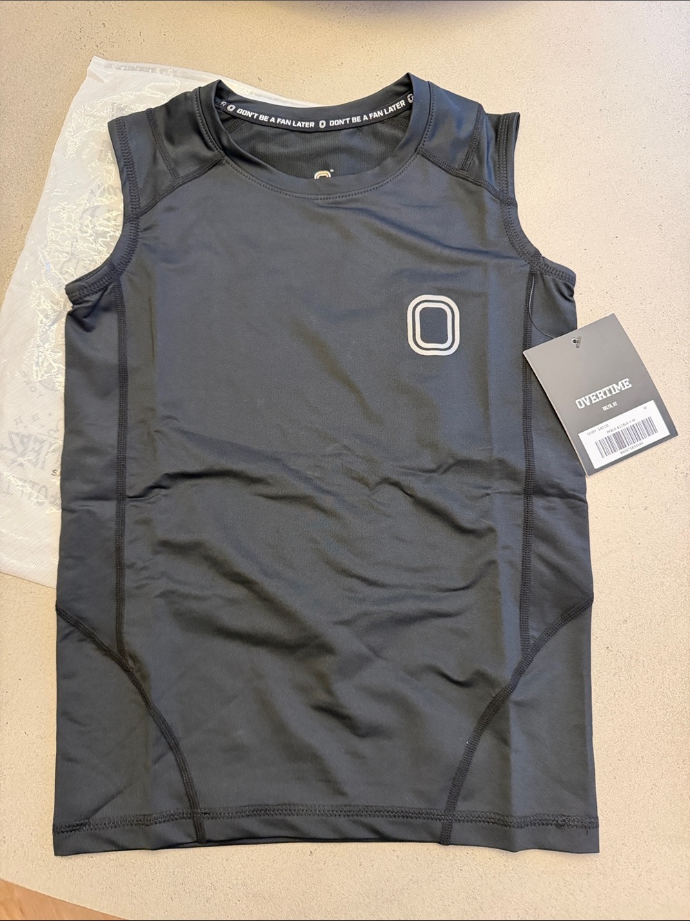 Overtime Kids' Black Athletic Tank Top